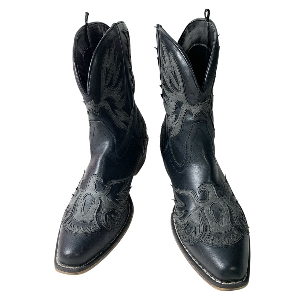 Roper Women's Amelia Eagle Overlay Western Cowboy Boots Size 9 Black Snip Toe - Picture 6 of 7